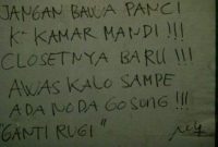 6 Peringatan Di Kosan yang Membuat Perutmu Terkocok Saat Membacanya