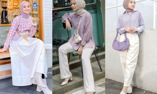 10 Inspirasi Mix and Match Outfit Lilac Tone yang Sedang Hits