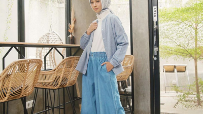 25 Inspirasi OOTD Kulot Jeans untuk Wanita Berhijab