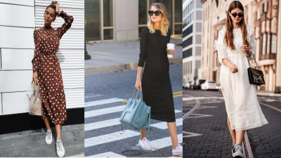 10 Inspirasi Padu Padan Dress dan Sneakers, Bikin Tampilanmu Berbeda!