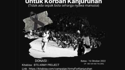 ARMY Indonesia Galang Dana untuk Korban Tragedi di Stadion Kanjuruhan