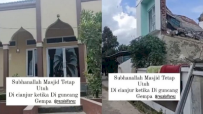 Masjid di Cianjur Tetap Utuh Pasca Diguncang Gempa 5,6 Magnitudo