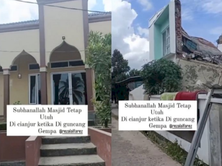 Masjid di Cianjur Tetap Utuh Pasca Diguncang Gempa 5,6 Magnitudo
